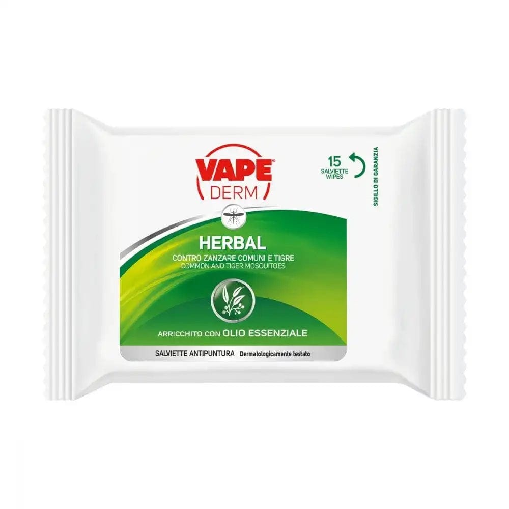 15 Salviette Antipuntura zanzare alla Citronella - Vape Derm Herbal Vape