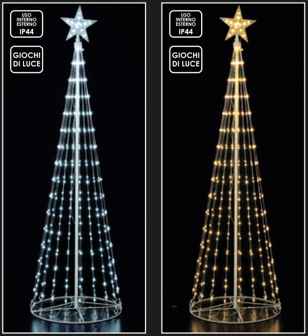 Albero in metallo 320 led interno / esterno con 8 giochi luce e controller
