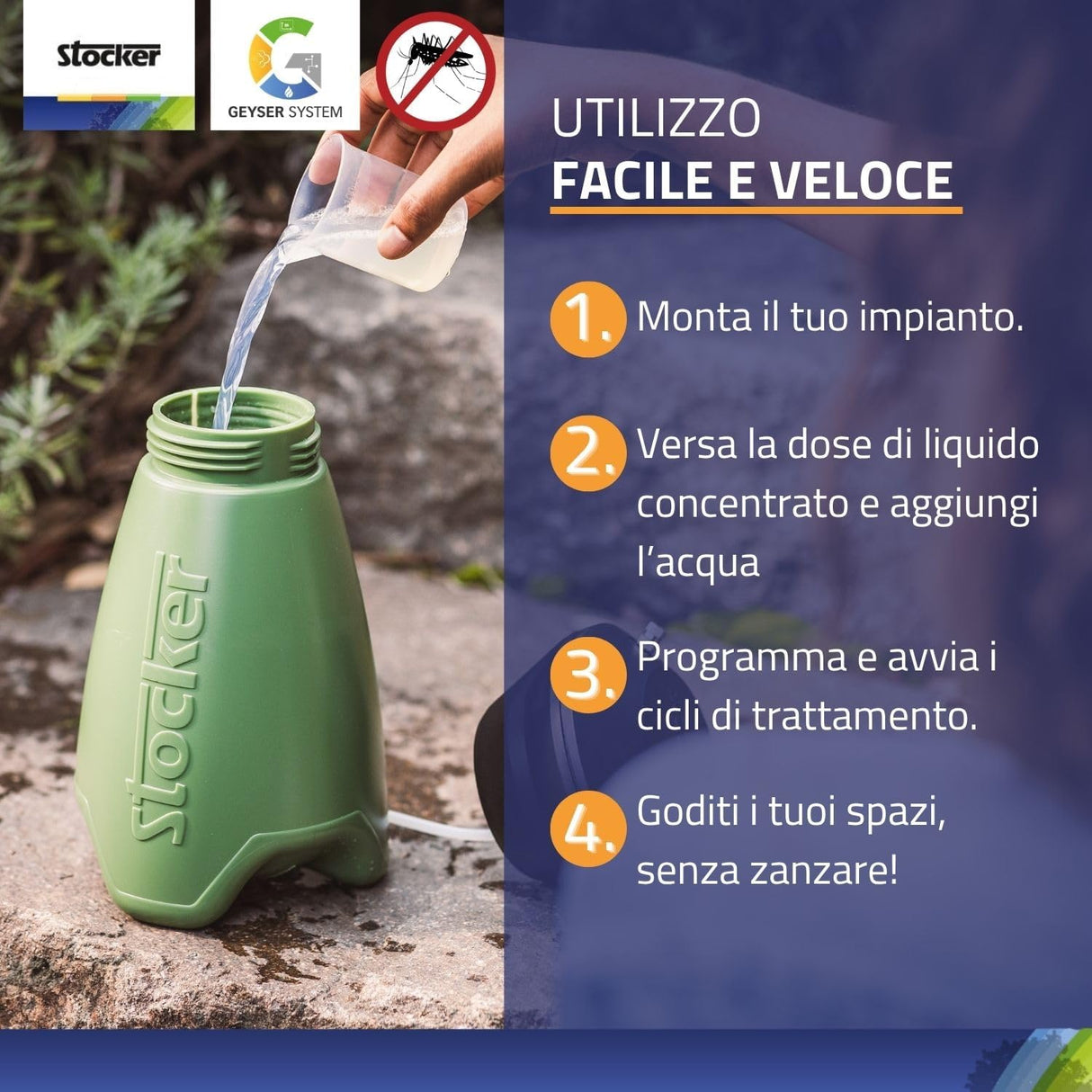 Kit Geyser Nebulizzatore Portatile 2 litri con disabituante anti-zanzare