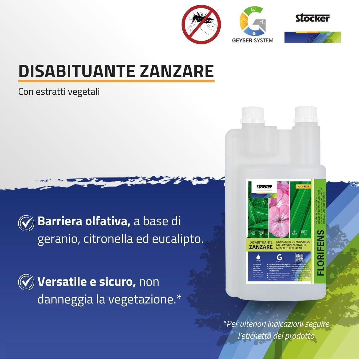 Nebulizzatore anti-zanzare Kit Geyser Essential - 4 L con tubi, spruzzatori, insetticida e disabituante