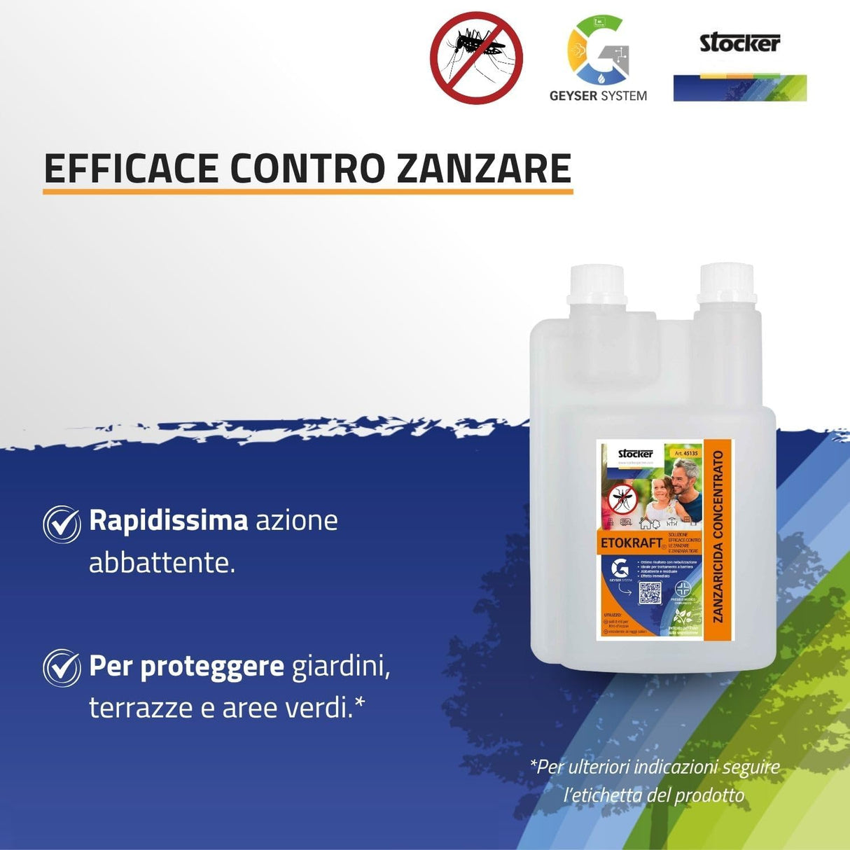 Nebulizzatore anti-zanzare Kit Geyser Essential - 4 L con tubi, spruzzatori, insetticida e disabituante