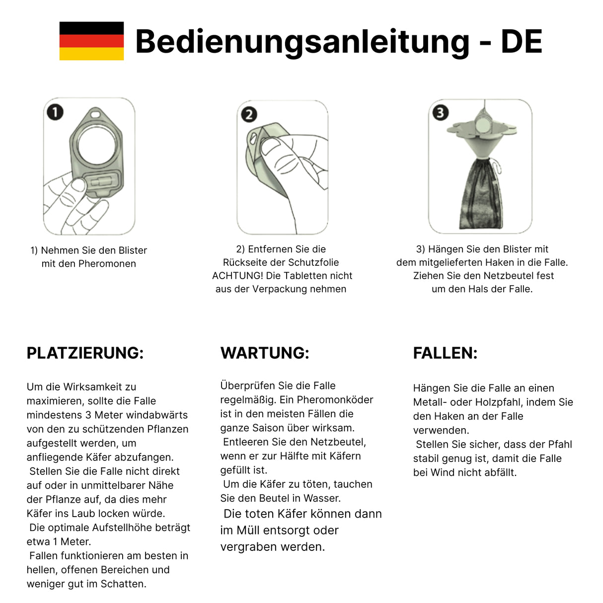 Trappola Popillia Japonica con Feromone Booster – Kit Biologico per 500 m² con 2 Sacchi di Raccolta