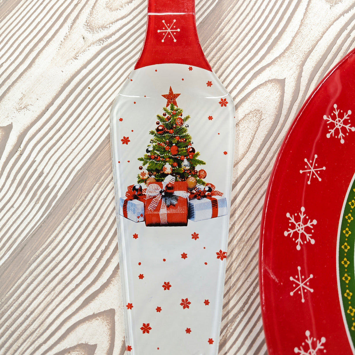 Set Piatto e paletta in vetro a tema Natalizio - 2 motivi