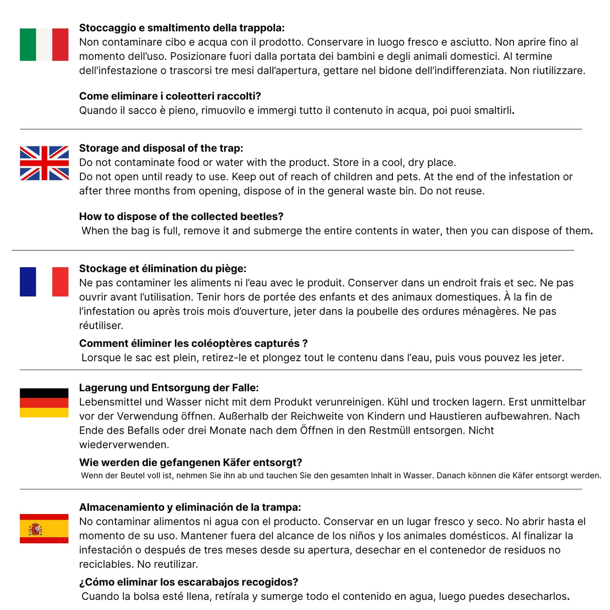 Trappola Popillia Japonica con Feromone Booster – Kit Biologico per 500 m² con 2 Sacchi di Raccolta