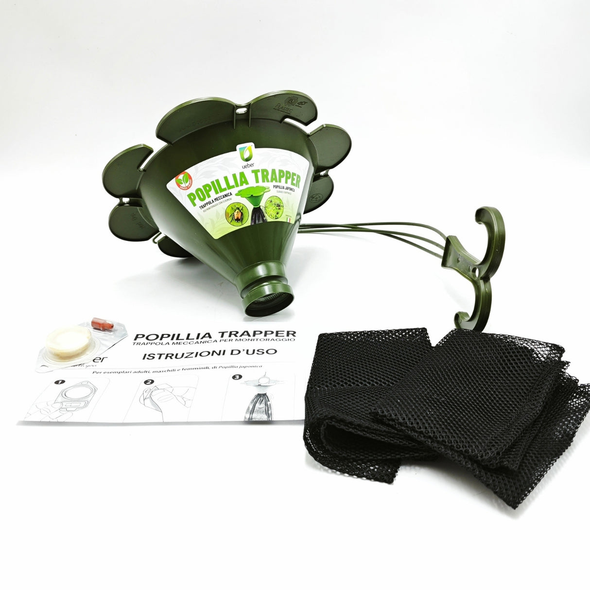 Trappola Popillia Japonica con Feromone Booster – Kit Biologico per 500 m² con 2 Sacchi di Raccolta