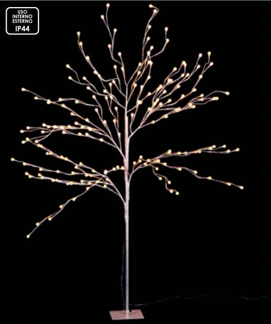 Albero in metallo 180 palline LED diam. cm. 1,5 da interno/esterno bianco - luce calda Ad Trend