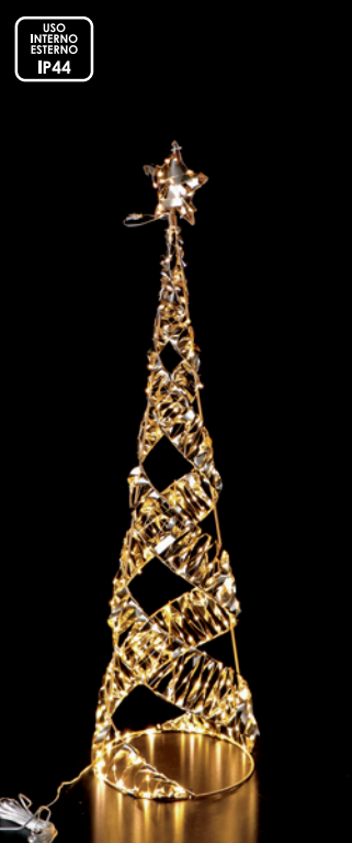 Albero oro con 300 o 400 LED da interno/esterno bianco - luce calda - 2 misure