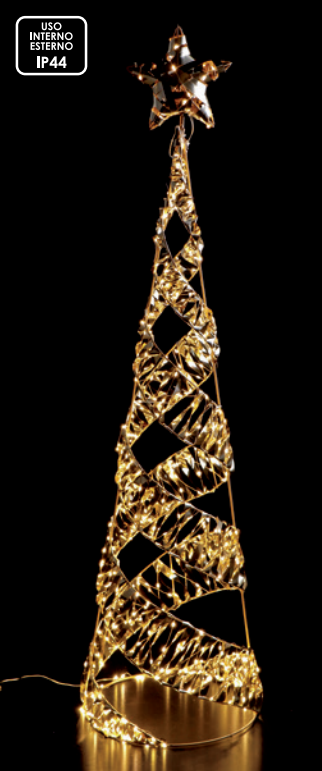 Albero oro con 300 o 400 LED da interno/esterno bianco - luce calda - 2 misure