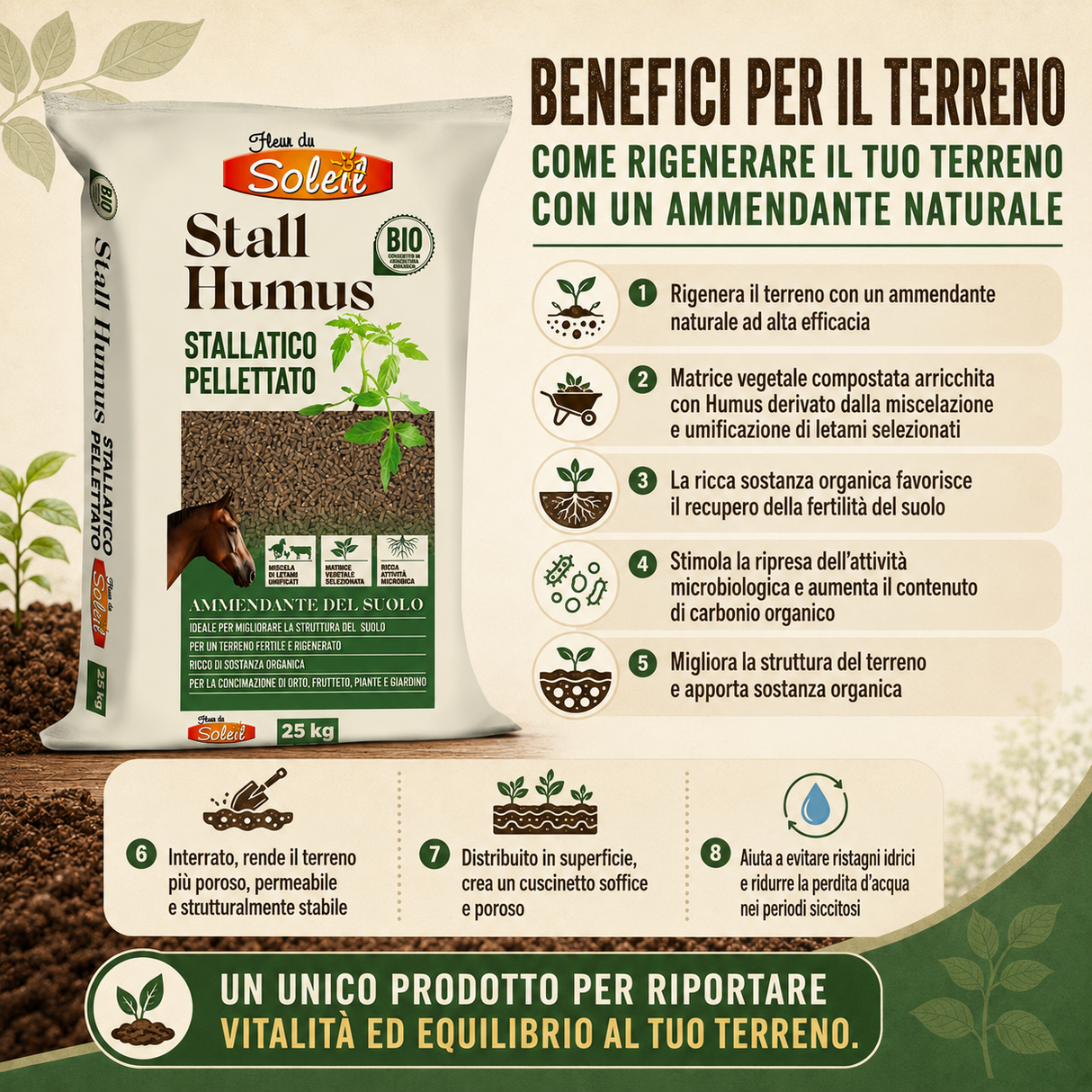Stallatico Pellettato eco con humus - 2 formati
