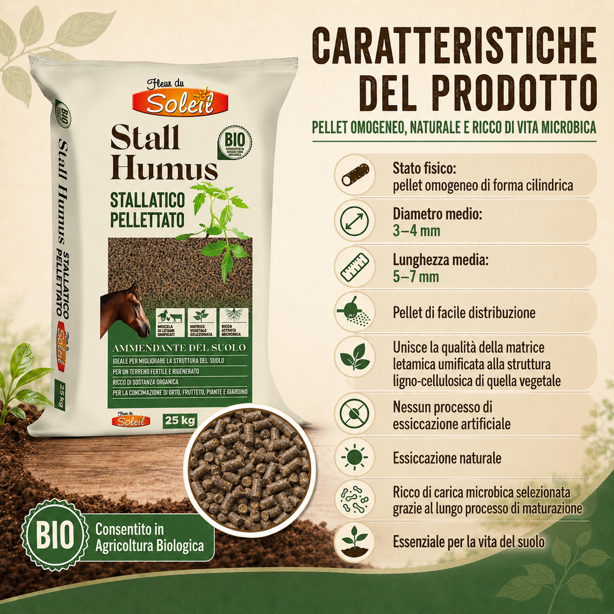 Stallatico Pellettato eco con humus - 2 formati