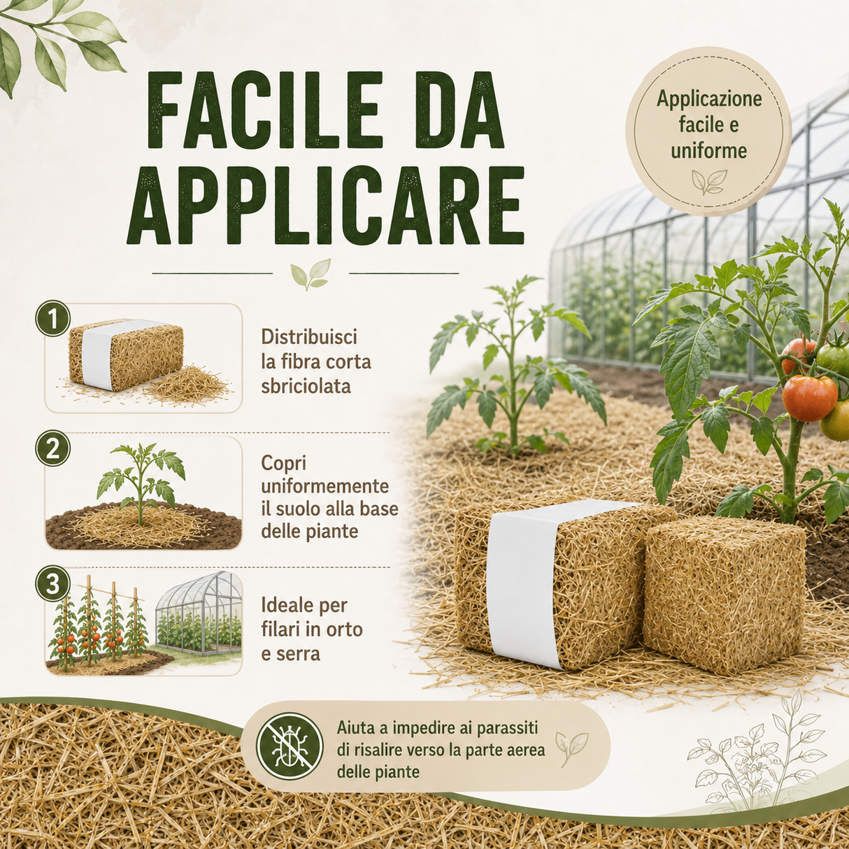 Paglia per pacciamatura piante orto e serra - 13 kg
