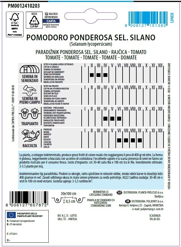 Graines de Tomate Ponderosa sélection Silano F1 - L'Ortolano