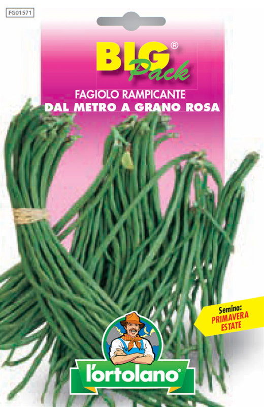 Semi Fagiolo Rampicante Dal Metro A Grano Rosa L'Ortolano