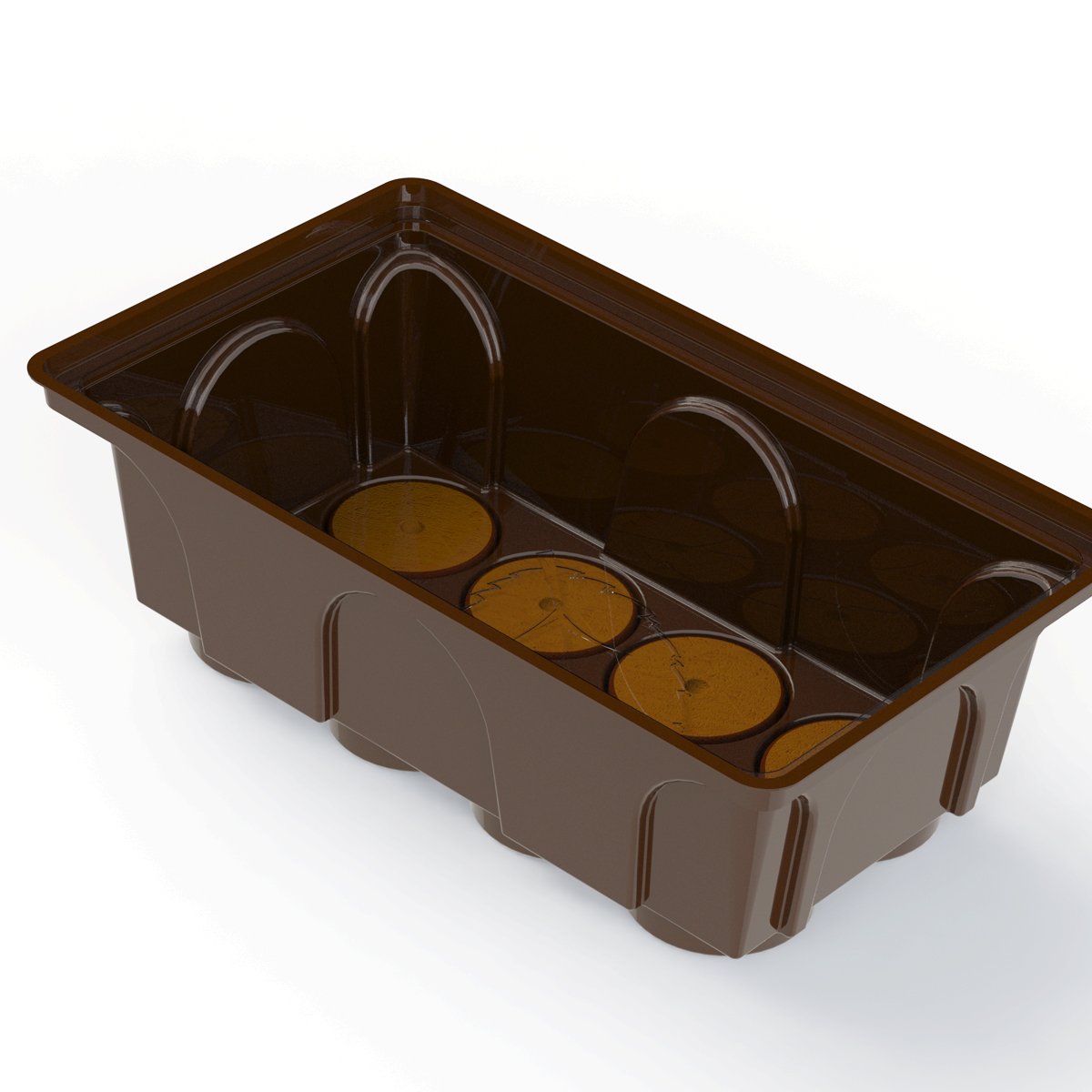 Base del kit di avviamento per semi per contenere 8 tablet Jiffy o coco.