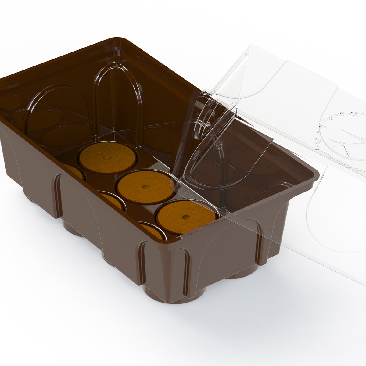 Base del kit di avviamento per semi per contenere 8 tablet Jiffy o coco.