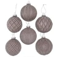 1 Sfera in Vetro Grigio/Argento - Decorazioni Assortite Boltze