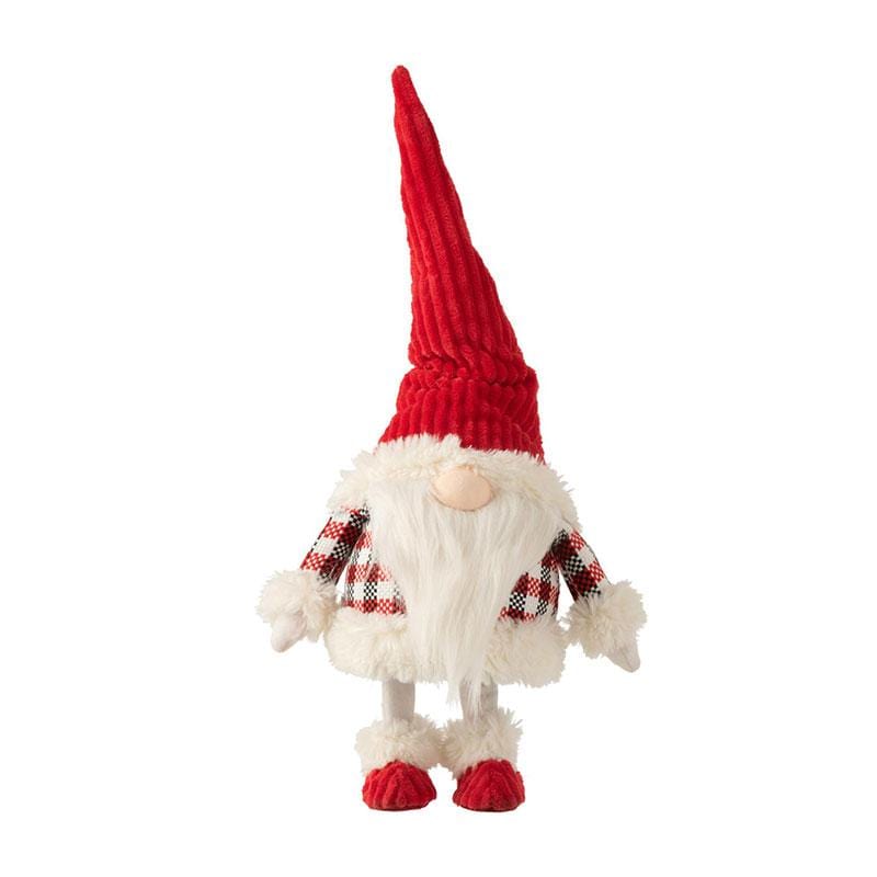 J-Line cm.34x33x48h Babbo natale decorativo vestito rosso in tessuto felpato, tre dimensioni (3818611)