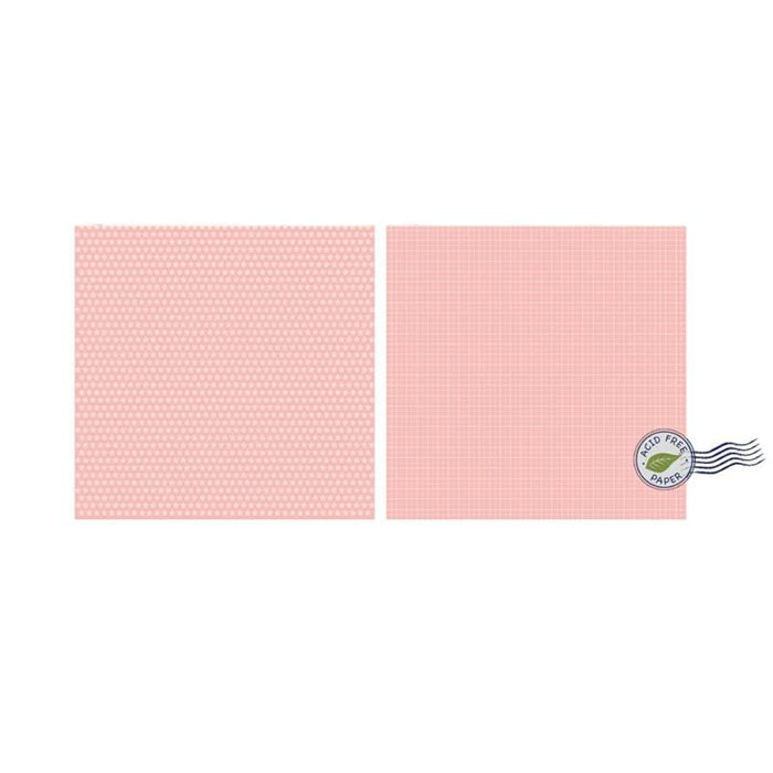 MP Fiorellini e quadretti rosa confetto Carta per scrapbooking double face con cuori cm.31x31 (3818679)