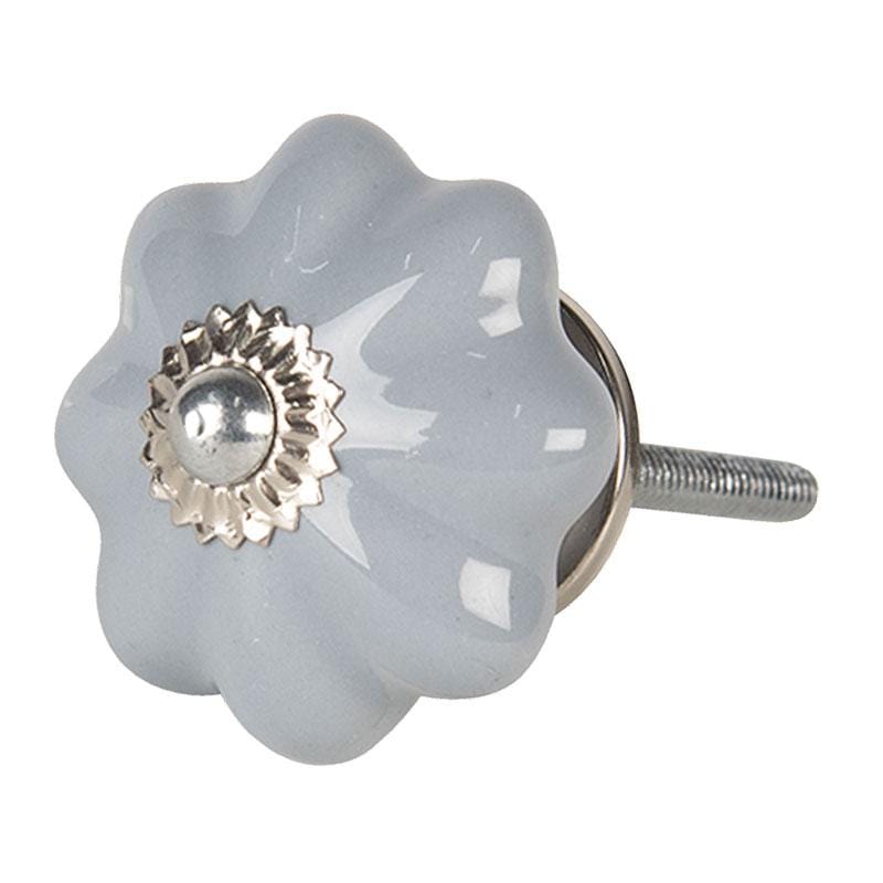 Clayre & Eef Grigio Pomello per porta rotondo in ceramica vintage cm.4x4h, due colori (3819096)