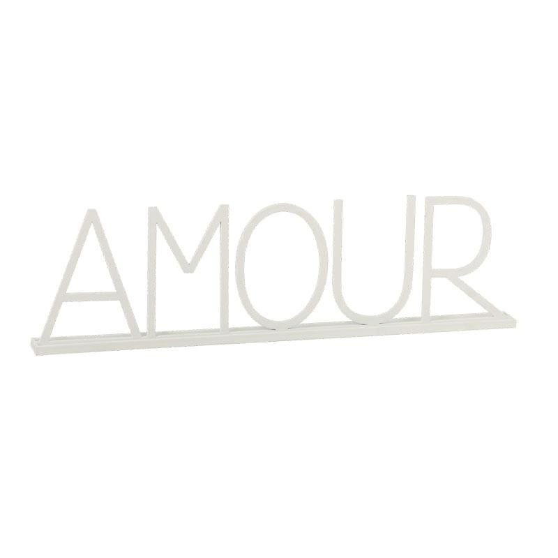 J-Line Bianco Scritta decorativa Amour in metallo due colori cm.77.6x22h. (3819207)
