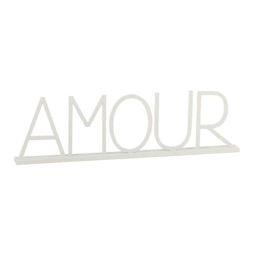 J-Line Bianco Scritta decorativa Amour in metallo due colori cm.77.6x22h. (3819207)