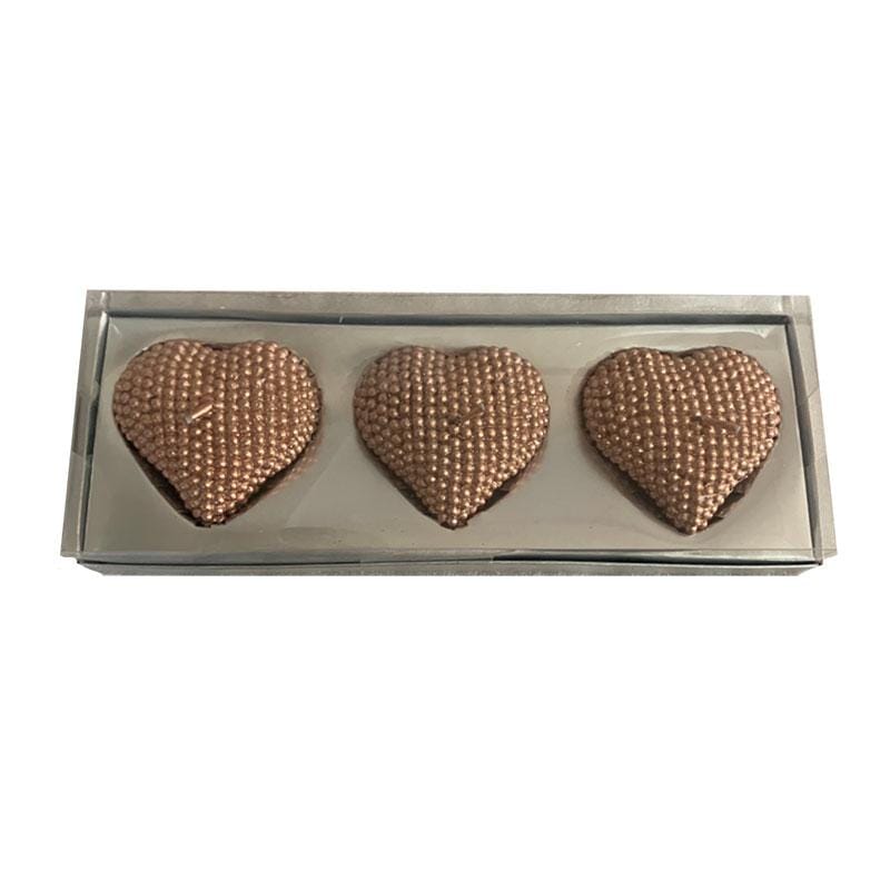 Preziosa Luxury Home Oro rosa Set tre candele decorative a cuore in microperline, due colori (3819229)