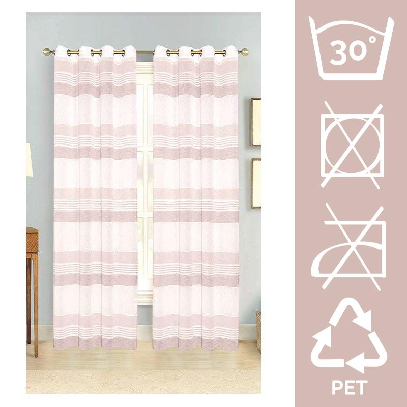 Lovely Shabby Tendone con anelli a righe Helios, due colori cm.140x300 (3819292)