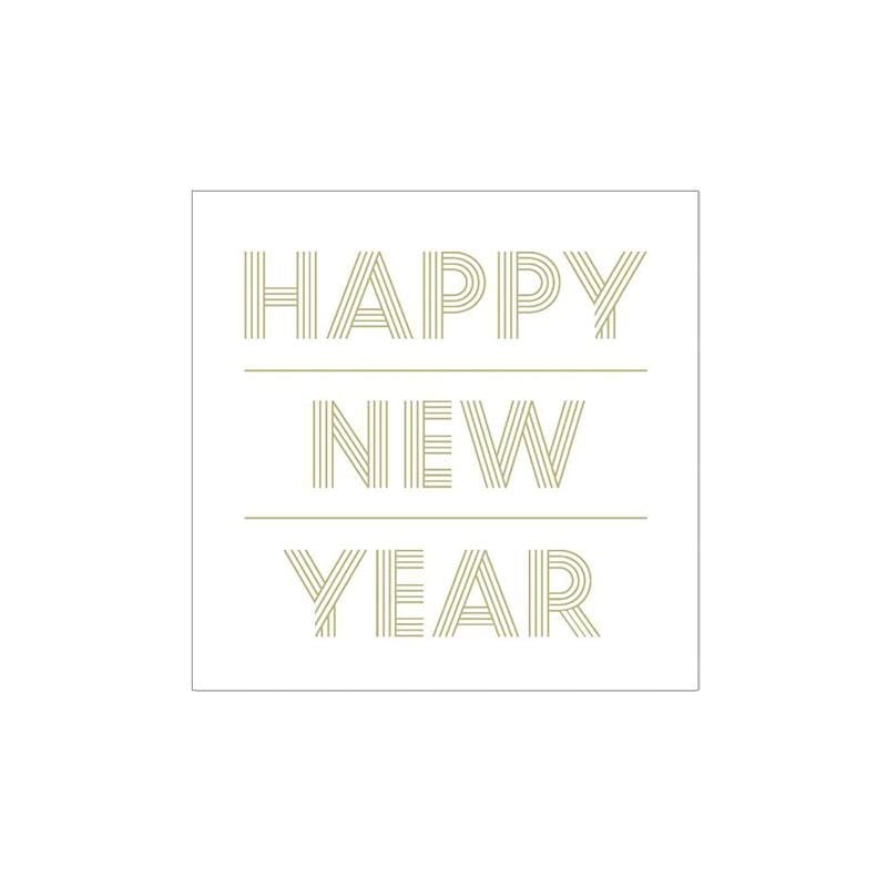 J-Line Happy New Year Tovaglioli di carta fantasie natalizie, quattro modelli cm.12.5x3x12.5h (3819335)