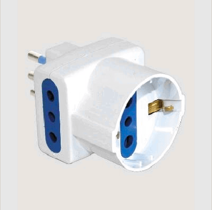 Adattatore, spina 2P+T 10A, 2 prese 10A + 1Schuko - IMQ MillStore (2491698)