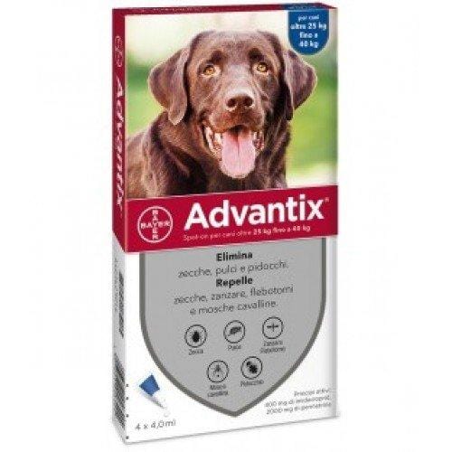 Advantix Spot On da 25 a 40 kg - 4 pipette - Bayer Bayer Pet Care (2491725)