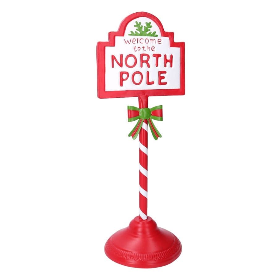 Cartello Natalizio in metallo con scritta - Welcome to the North Pole Vacchetti (2492399)