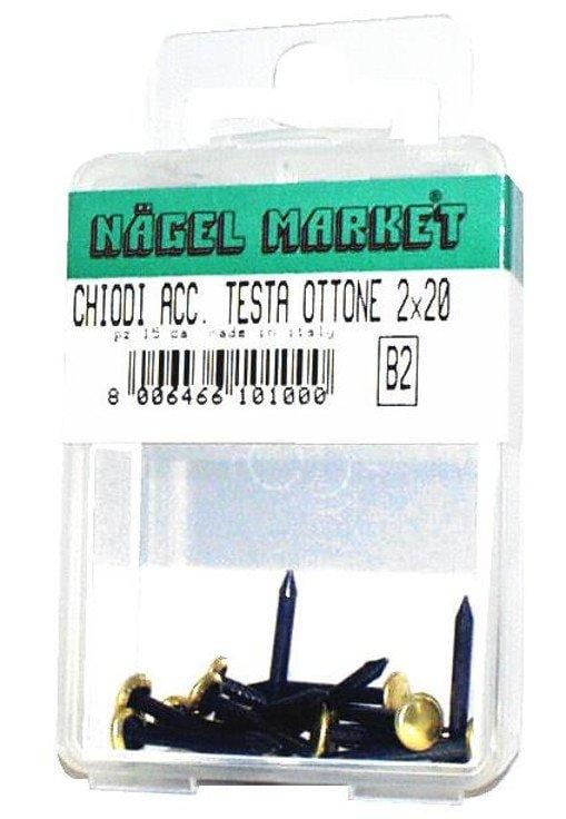 Chiodo acciaio con testa ottonata 2,0 x 30 mm b v- 101024 Nagel Market (2492768)