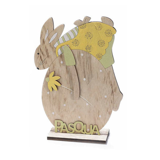 Coniglietto su Uovo con fiore - Decorazione Pasquale Coniglietta Art From Italy (2566417)