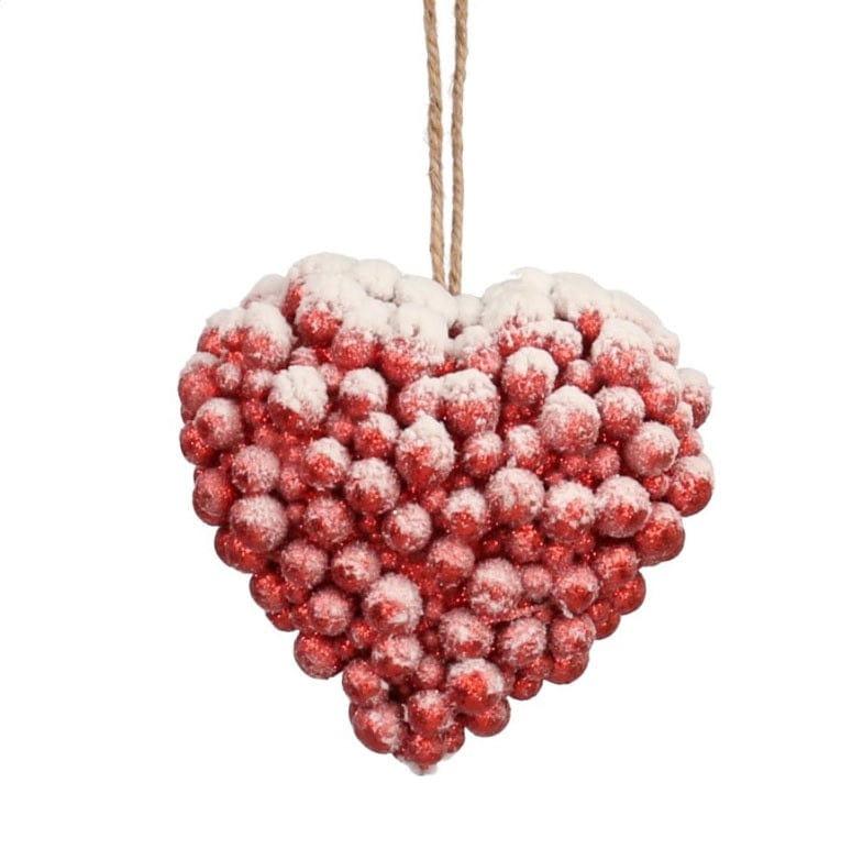 Cuore innevato da appendere - decorazione di Natale Rosso Vacchetti (2493473)