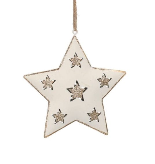 Decorazione in metallo da appendere con glitter oro Stella MillStore (2493520)