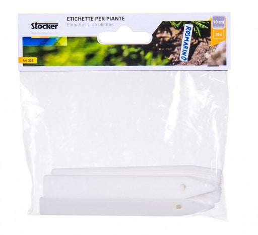Etichette piante bianco in plastica - 10,3 x 1,3 cm - 20 pz Stocker (2493690)