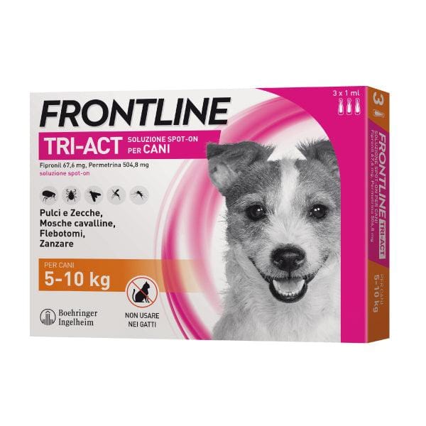Frontline Tri-Act Cani taglia Piccola da  5 a 10 Kg - 3 Pipette Frontline (2494240)