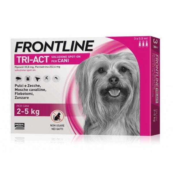 Frontline Tri-Act - Cani taglia Toy da 2 a 5 Kg - 3 Pipette Frontline (2494236)