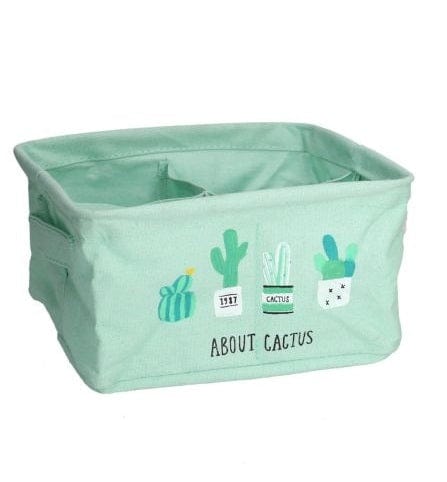 Portatutto tessuto cactus 4 scomparti quadro Verde acqua Millstore.it (2564242)