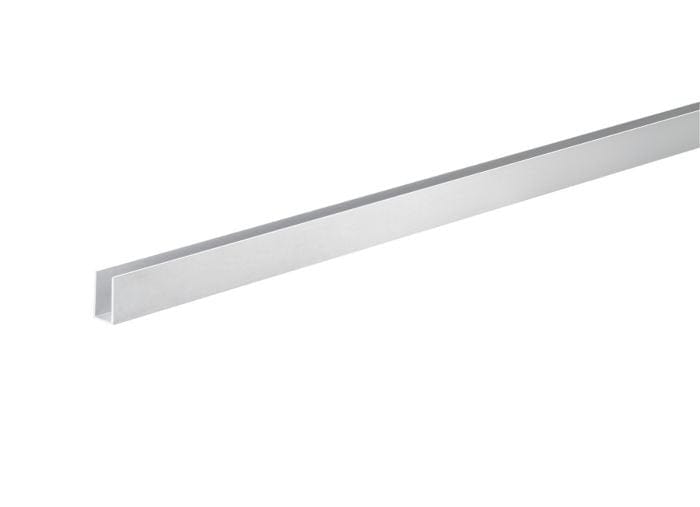Profilo Canalino "U" 1010 can"u" - Misura: 10 x 15 x 1 mm - Altezza 2 mt - Argento MillStore (2497559)
