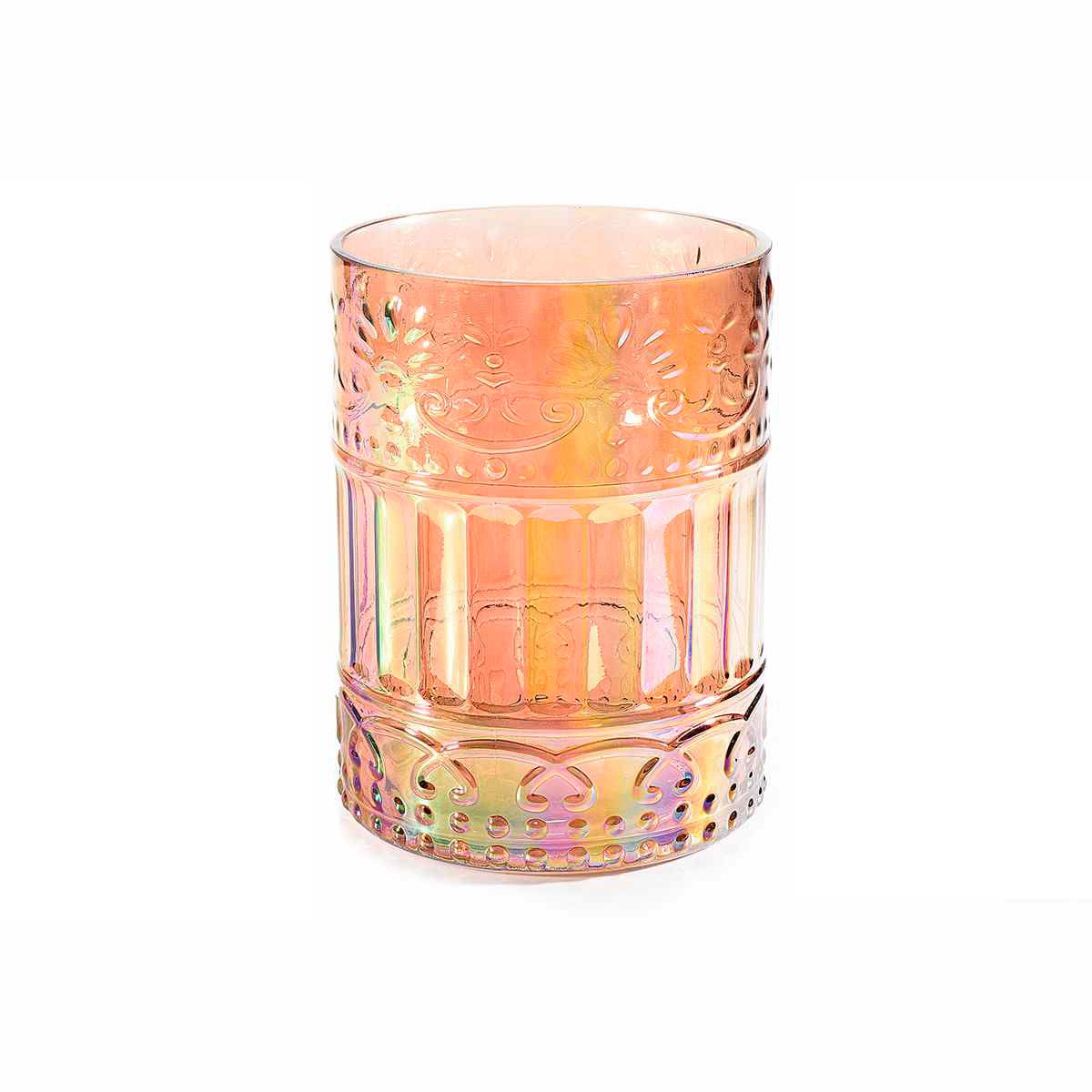 Vaso in vetro con decori in rilievo 13 cm x 26 h cm MillStore (2564255)