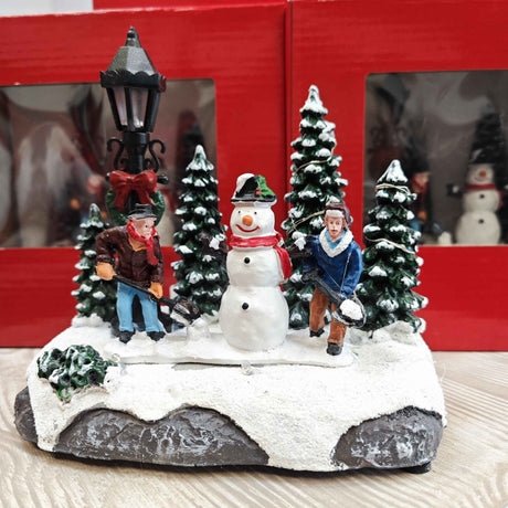 Scène Bonhomme de Neige avec 14 LED pour paysage d'hiver