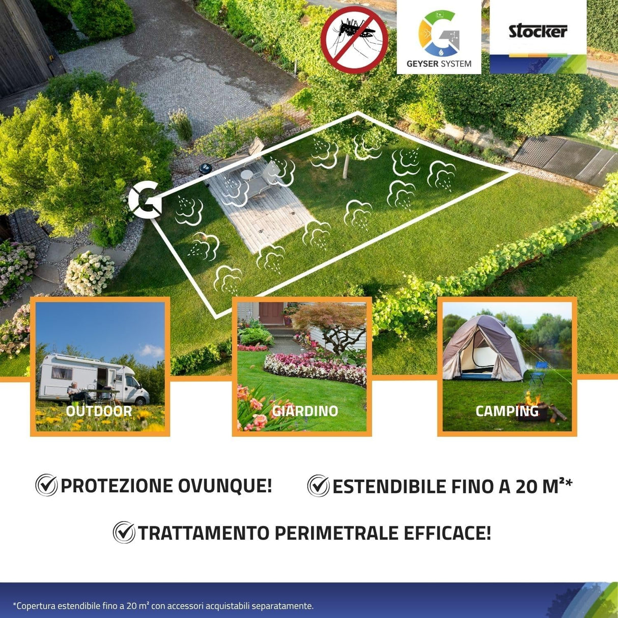 Kit Geyser Nebulizzatore Portatile 2 litri con disabituante anti-zanzare
