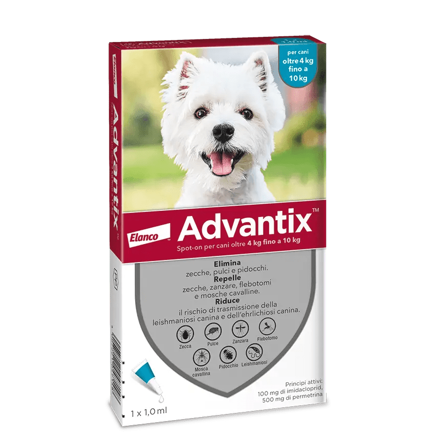 Advantix Spot On cani da 4 a 10 kg - 4 pipette - Bayer Bayer Pet Care