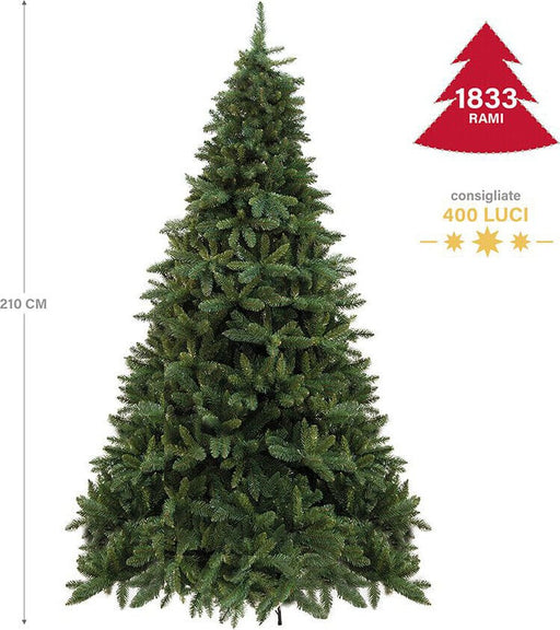 Albero di Natale verde artificiale Baviera 210 cm MillStore (4202907)