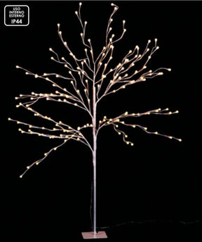 Albero in metallo 180 palline LED diam. cm. 1,5 da interno/esterno bianco - luce calda Ad Trend