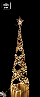 Albero oro con 300 o 400 LED da interno/esterno bianco - luce calda - 2 misure