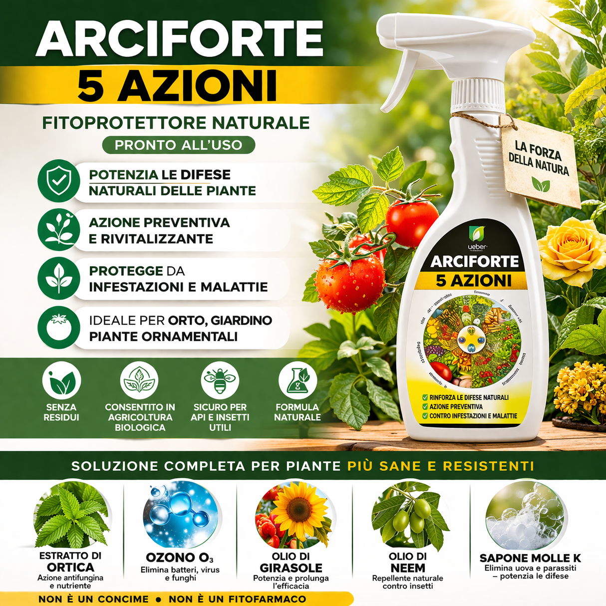 Arciforte Insetticida e Fungicida spray pronto all'uso 750 ml