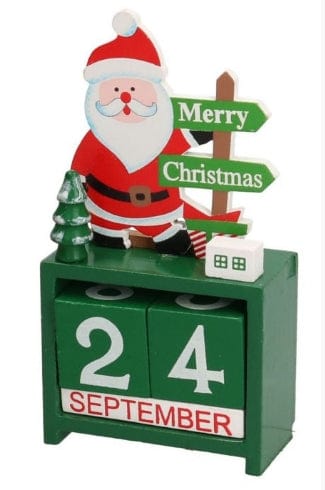Calendario dell'avvento in legno con cartelli colori assortiti 8 x 3 h 15 - Natale Vacchetti (4143065)