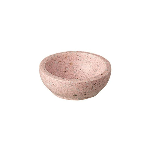 Ciotolina piccola svuotatasche in terracotta con terrazzo rosa cm.10x10x4h. J-Line